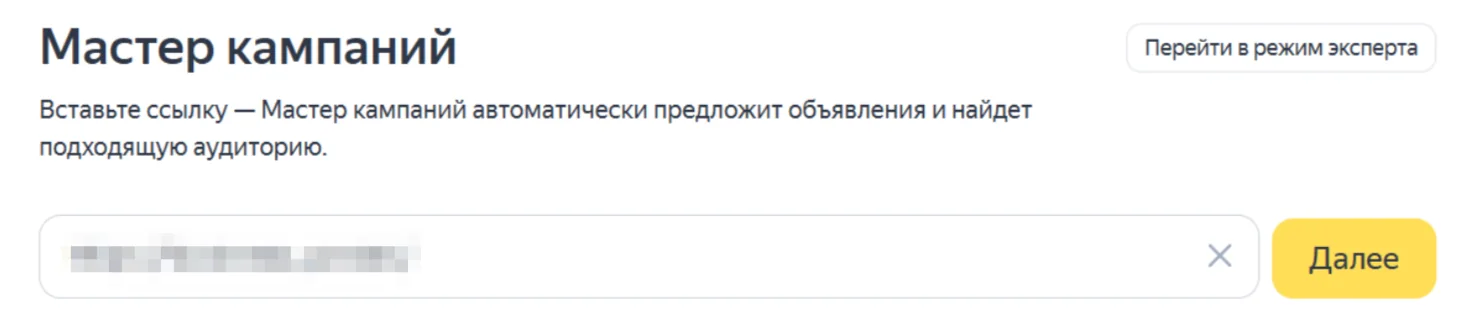 Просто скопируйте и внесите URL в предназначенное поле — система сама определит ваш веб-ресурс.